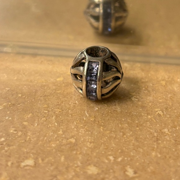 Pandora Jewelry - Pandora silver charm with purple gems